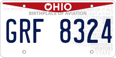 OH license plate GRF8324