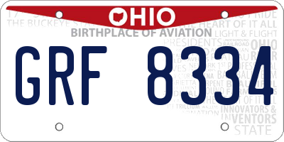 OH license plate GRF8334