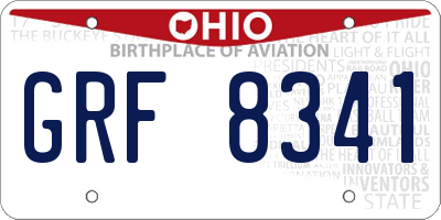OH license plate GRF8341