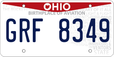 OH license plate GRF8349