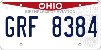 OH license plate GRF8384