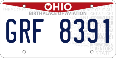 OH license plate GRF8391