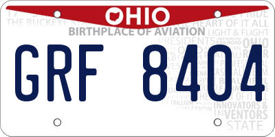 OH license plate GRF8404