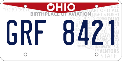 OH license plate GRF8421