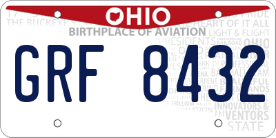 OH license plate GRF8432