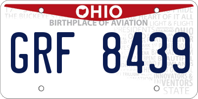 OH license plate GRF8439
