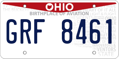 OH license plate GRF8461