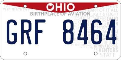 OH license plate GRF8464