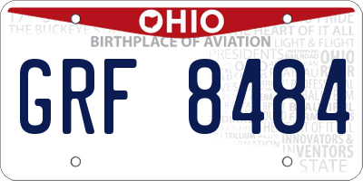 OH license plate GRF8484