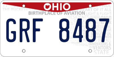 OH license plate GRF8487