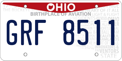 OH license plate GRF8511