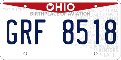 OH license plate GRF8518
