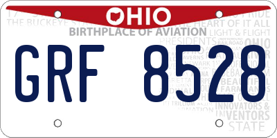 OH license plate GRF8528