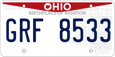 OH license plate GRF8533