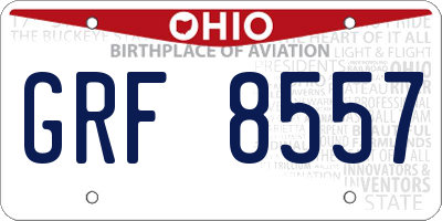OH license plate GRF8557