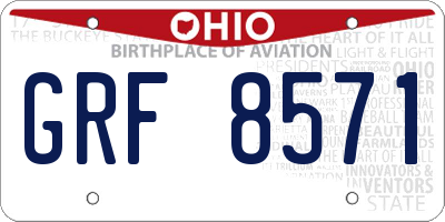 OH license plate GRF8571