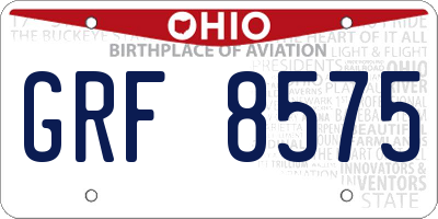 OH license plate GRF8575