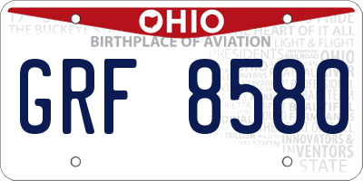 OH license plate GRF8580