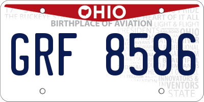 OH license plate GRF8586