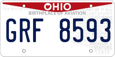 OH license plate GRF8593