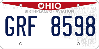 OH license plate GRF8598