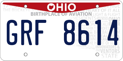 OH license plate GRF8614