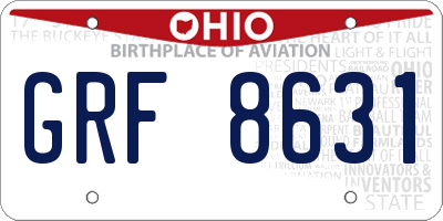 OH license plate GRF8631