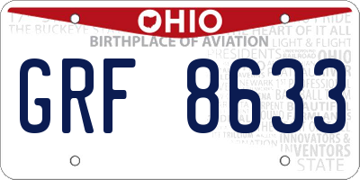 OH license plate GRF8633