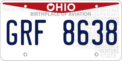 OH license plate GRF8638