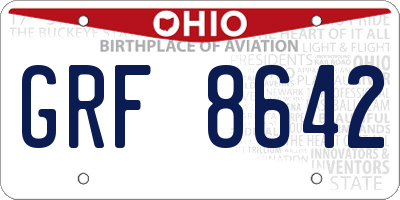 OH license plate GRF8642