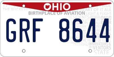 OH license plate GRF8644