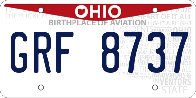 OH license plate GRF8737