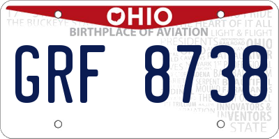 OH license plate GRF8738