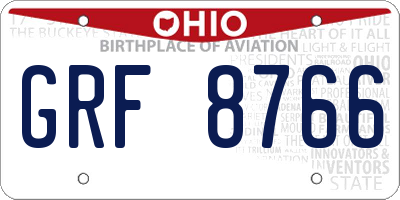 OH license plate GRF8766