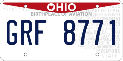 OH license plate GRF8771