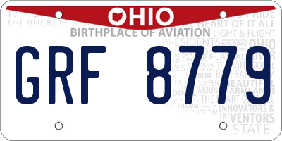 OH license plate GRF8779