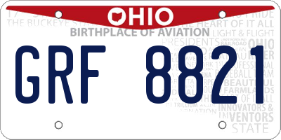OH license plate GRF8821