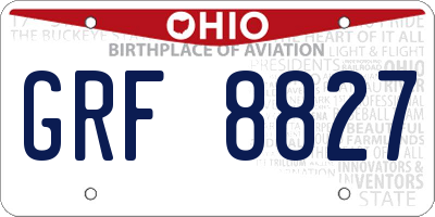 OH license plate GRF8827