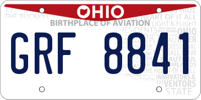 OH license plate GRF8841