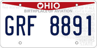 OH license plate GRF8891
