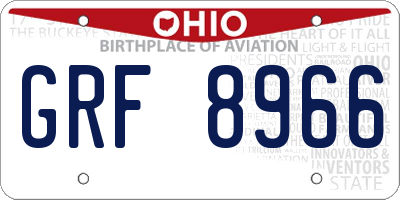 OH license plate GRF8966