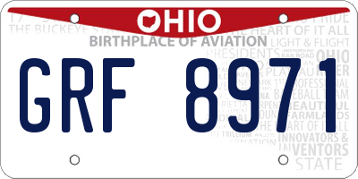 OH license plate GRF8971
