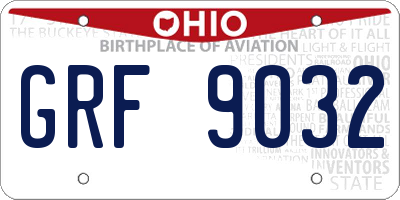 OH license plate GRF9032