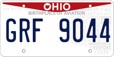 OH license plate GRF9044