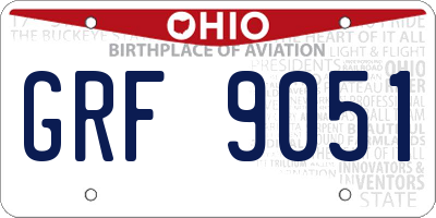 OH license plate GRF9051