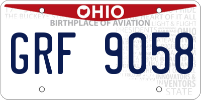 OH license plate GRF9058