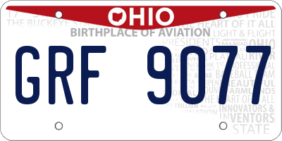 OH license plate GRF9077