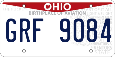 OH license plate GRF9084