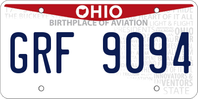 OH license plate GRF9094