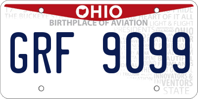 OH license plate GRF9099
